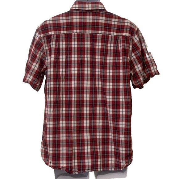 Carhartt Mens Relaxed Fit Plaid Shirt Size L Red White Blue Front Pockets - Picture 7 of 12